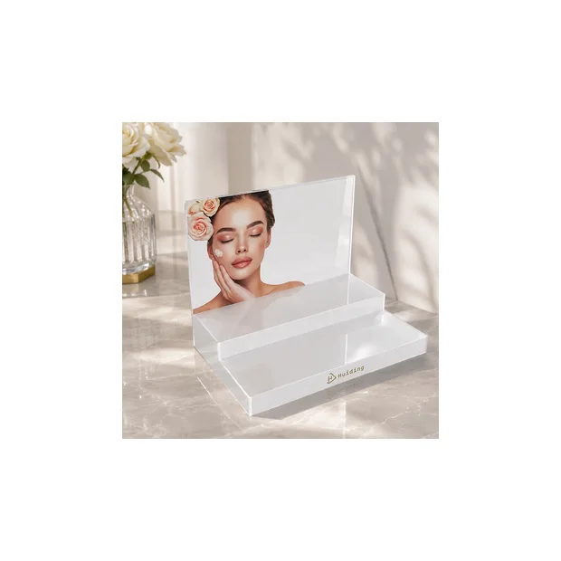Modern Acrylic Display Stands for Retail Cosmetics Beauty Stores Customizable Environmentally Friendly Glossy Lamination