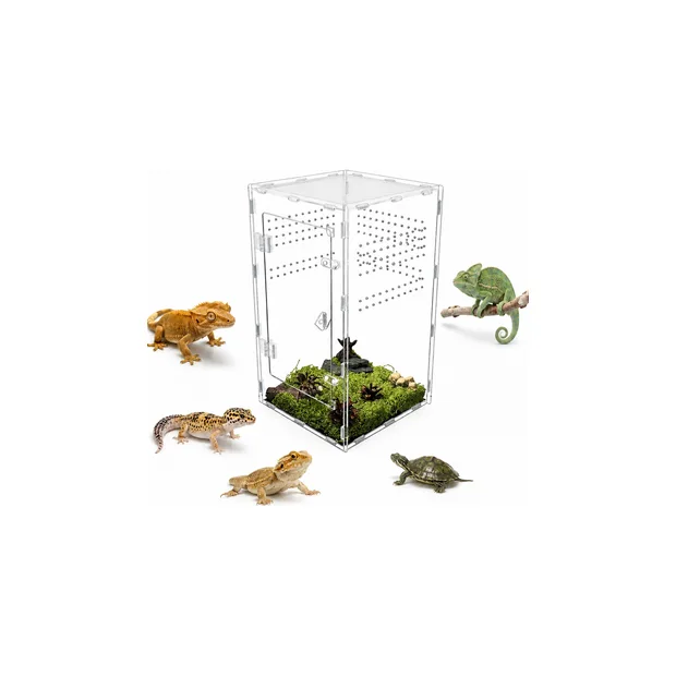 Acrylic Single-layer Desktop Pet Cage Clear Acrylic Modern for Glossy Lamination Detachable Terrarium Solid Reptile Enclosure