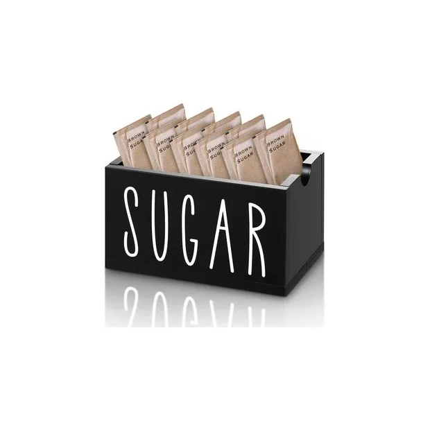 Wholesale Modern Portable Black Acrylic Coffee Bar Sugar Packet Dispenser Organizer Container for Office & Hotel Use
